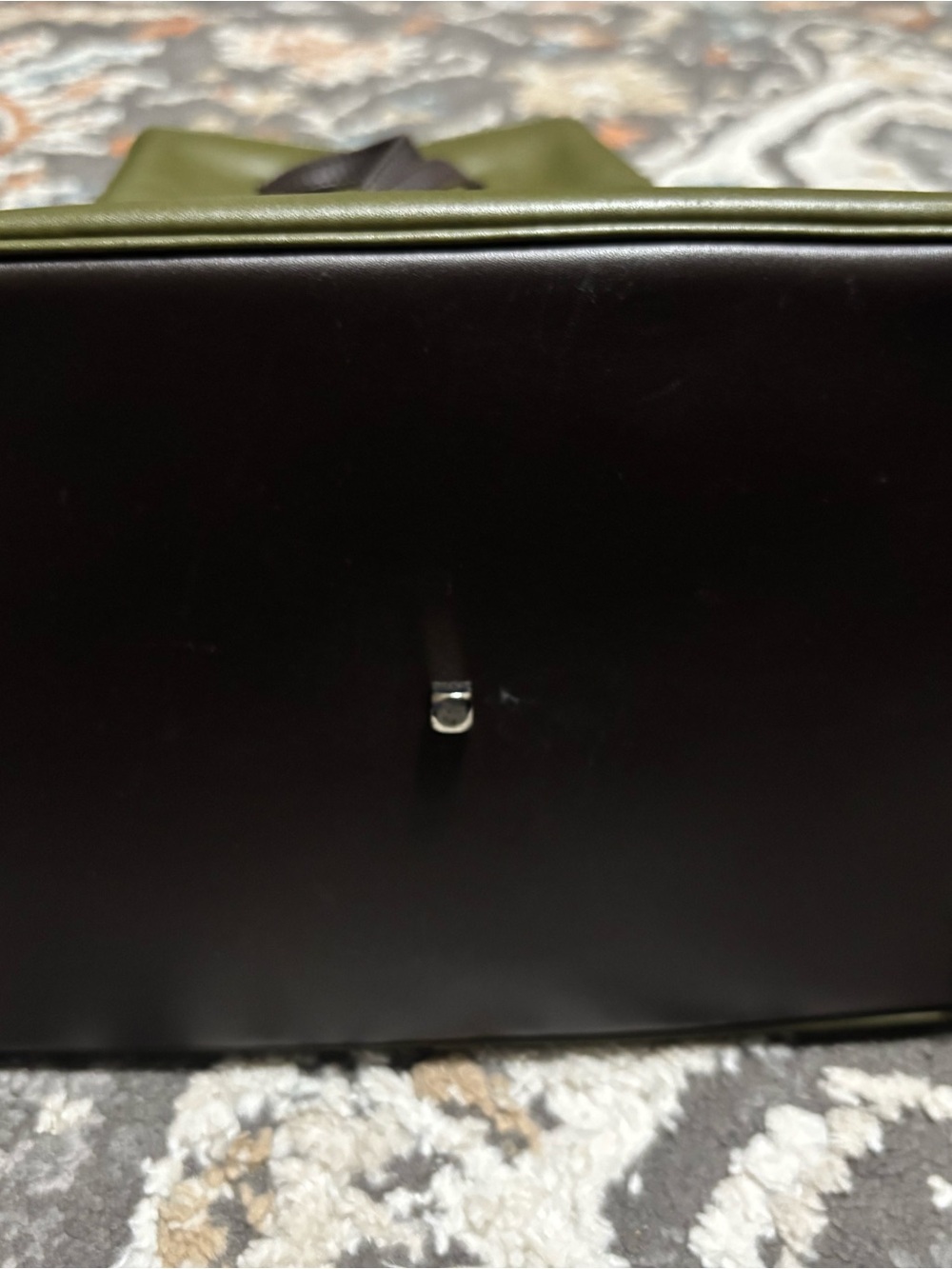 Salvatore Ferragamo Olive and Teal Leather Bucket Shoulder Bag - Picture 6 of 6